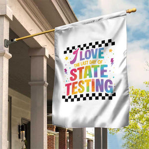 Funny I Love The Last Day Of State Testing Garden Flag Retro Rainbow Test Day Celebration Teacher Student TS02 Print Your Wear