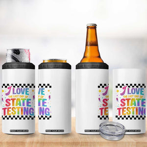 Funny I Love The Last Day Of State Testing 4 in 1 Can Cooler Tumbler Retro Rainbow Test Day Celebration Teacher Student TS02 Print Your Wear