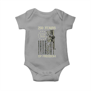 250 Years of Freedom Camo Flag Baby Onesie We The People Second Amendment 1776-2026 Patriotic TS02 Sport Gray Print Your Wear