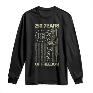 250 Years of Freedom Camo Flag Long Sleeve Shirt We The People Second Amendment 1776-2026 Patriotic TS02 Black Print Your Wear