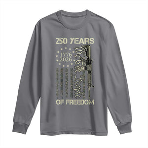 250 Years of Freedom Camo Flag Long Sleeve Shirt We The People Second Amendment 1776-2026 Patriotic TS02 Charcoal Print Your Wear