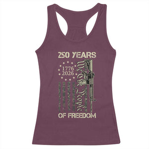 250 Years of Freedom Camo Flag Racerback Tank Top We The People Second Amendment 1776-2026 Patriotic TS02 Maroon Print Your Wear