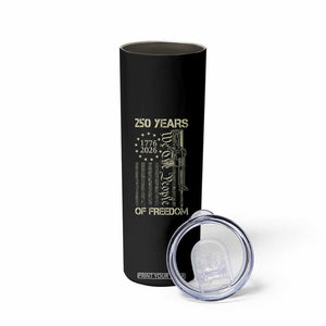 250 Years of Freedom Camo Flag Skinny Tumbler We The People Second Amendment 1776-2026 Patriotic TS02 Print Your Wear