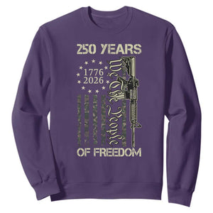 250 Years of Freedom Camo Flag Sweatshirt We The People Second Amendment 1776-2026 Patriotic TS02 Purple Print Your Wear