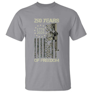 250 Years of Freedom Camo Flag T Shirt We The People Second Amendment 1776-2026 Patriotic TS02 Sport Gray Print Your Wear