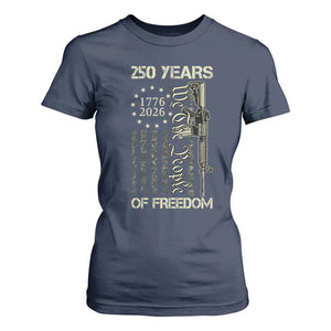 250 Years of Freedom Camo Flag T Shirt For Women We The People Second Amendment 1776-2026 Patriotic TS02 Navy Print Your Wear