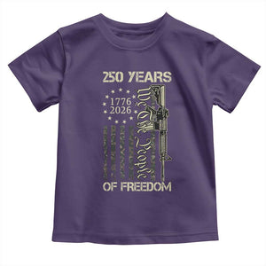 250 Years of Freedom Camo Flag Toddler T Shirt We The People Second Amendment 1776-2026 Patriotic TS02 Purple Print Your Wear