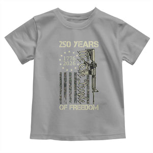 250 Years of Freedom Camo Flag Toddler T Shirt We The People Second Amendment 1776-2026 Patriotic TS02 Sport Gray Print Your Wear