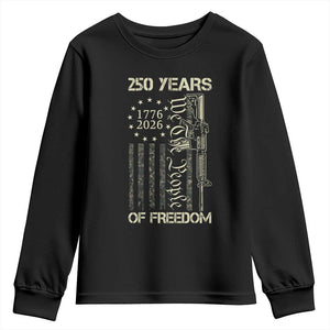 250 Years of Freedom Camo Flag Youth Sweatshirt We The People Second Amendment 1776-2026 Patriotic TS02 Black Print Your Wear