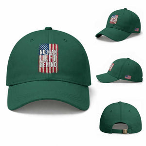 No Man Left Behind Patriotic Baseball Cap Distressed American Flag TS02 Baseball Cap Universal Fit Irish Green Print Your Wear