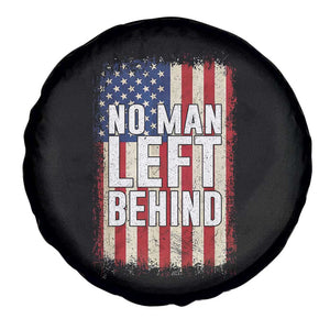 No Man Left Behind Patriotic Spare Tire Cover Distressed American Flag TS02 Print Your Wear