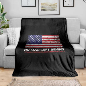 No Man Left Behind Distressed USA Flag Throw Blanket Patriotic US Military Brotherhood TS02 Print Your Wear