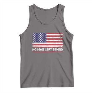 No Man Left Behind Distressed USA Flag Tank Top Patriotic US Military Brotherhood TS02 Deep Heather Print Your Wear