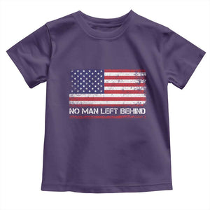 No Man Left Behind Distressed USA Flag Toddler T Shirt Patriotic US Military Brotherhood TS02 Purple Print Your Wear