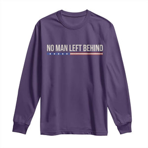 No Man Left Behind Minimalist Patriotic Flag Long Sleeve Shirt US Military Brotherhood Pride TS02 Purple Print Your Wear