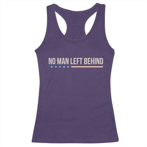No Man Left Behind Minimalist Patriotic Flag Racerback Tank Top US Military Brotherhood Pride TS02 Purple Print Your Wear