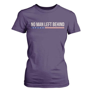 No Man Left Behind Minimalist Patriotic Flag T Shirt For Women US Military Brotherhood Pride TS02 Purple Print Your Wear