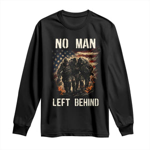 No Man Left Behind Soldiers Brotherhood Long Sleeve Shirt American Flag US Military TS02 Black Print Your Wear
