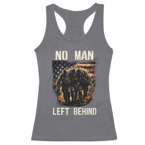 No Man Left Behind Soldiers Brotherhood Racerback Tank Top American Flag US Military TS02 Charcoal Print Your Wear