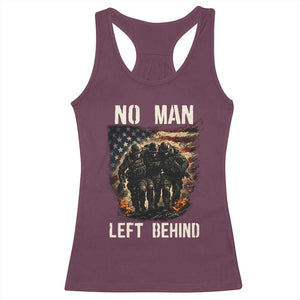 No Man Left Behind Soldiers Brotherhood Racerback Tank Top American Flag US Military TS02 Maroon Print Your Wear