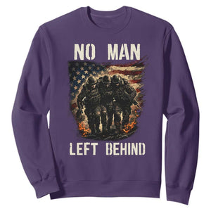 No Man Left Behind Soldiers Brotherhood Sweatshirt American Flag US Military TS02 Purple Print Your Wear