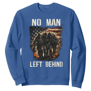 No Man Left Behind Soldiers Brotherhood Sweatshirt American Flag US Military TS02 Royal Blue Print Your Wear