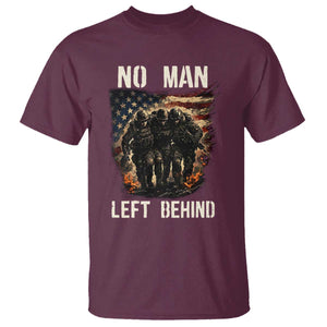 No Man Left Behind Soldiers Brotherhood T Shirt American Flag US Military TS02 Maroon Print Your Wear