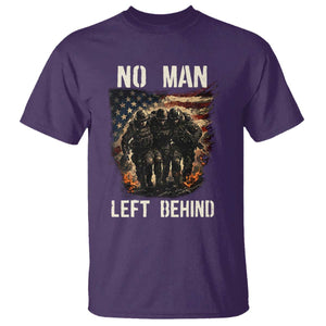 No Man Left Behind Soldiers Brotherhood T Shirt American Flag US Military TS02 Purple Print Your Wear