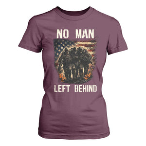 No Man Left Behind Soldiers Brotherhood T Shirt For Women American Flag US Military TS02 Maroon Print Your Wear