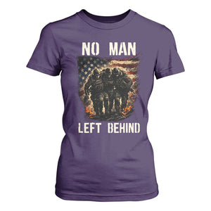 No Man Left Behind Soldiers Brotherhood T Shirt For Women American Flag US Military TS02 Purple Print Your Wear