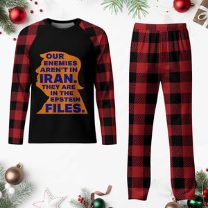 Our Enemies Aren't In Iran Plaid Pajama Set Epstein Files Silhouette Political Satire TS02 Buffalo Plaid Print Your Wear