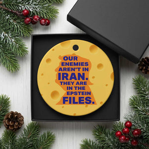 Our Enemies Aren't In Iran Ceramic Ornament Epstein Files Silhouette Political Satire TS02 1pc Yellow Cheese Print Your Wear
