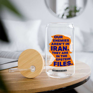 Our Enemies Aren't In Iran Glass Can Epstein Files Silhouette Political Satire TS02 Print Your Wear