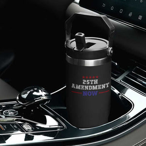 25th Amendment Now Patriotic Flip Straw Tumbler Red White and Blue Political Satire TS02 Print Your Wear