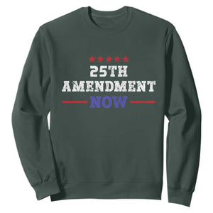 25th Amendment Now Patriotic Sweatshirt Red White and Blue Political Satire TS02 Dark Forest Green Print Your Wear