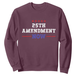 25th Amendment Now Patriotic Sweatshirt Red White and Blue Political Satire TS02 Maroon Print Your Wear