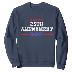 25th Amendment Now Patriotic Sweatshirt Red White and Blue Political Satire TS02 Navy Print Your Wear