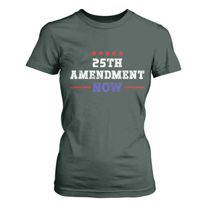 25th Amendment Now Patriotic T Shirt For Women Red White and Blue Political Satire TS02 Dark Forest Green Print Your Wear
