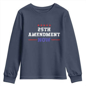 25th Amendment Now Patriotic Youth Sweatshirt Red White and Blue Political Satire TS02 Navy Print Your Wear