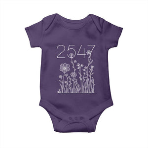 25 47 Floral Wildflower Subtle Graphic Baby Onesie Political Satire Patriotic 25th Amendment TS02 Purple Print Your Wear