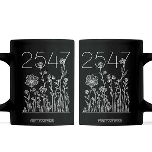 25 47 Floral Wildflower Subtle Graphic Coffee Mug Political Satire Patriotic 25th Amendment TS02 Black Print Your Wear