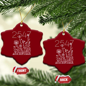 25 47 Floral Wildflower Subtle Graphic Ceramic Ornament Political Satire Patriotic 25th Amendment TS02 Print Your Wear