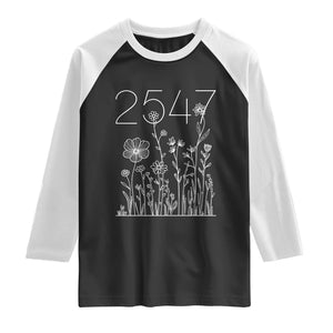 25 47 Floral Wildflower Subtle Graphic Raglan Shirt Political Satire Patriotic 25th Amendment TS02 Black White Print Your Wear