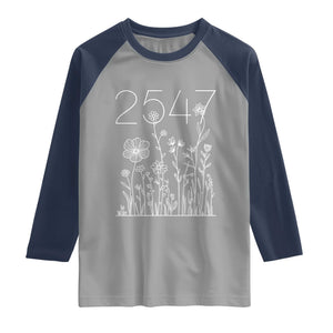 25 47 Floral Wildflower Subtle Graphic Raglan Shirt Political Satire Patriotic 25th Amendment TS02 Sport Gray Navy Print Your Wear