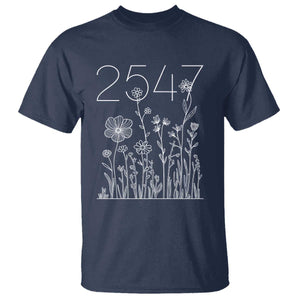 25 47 Floral Wildflower Subtle Graphic T Shirt Political Satire Patriotic 25th Amendment TS02 Navy Print Your Wear