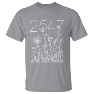 25 47 Floral Wildflower Subtle Graphic T Shirt Political Satire Patriotic 25th Amendment TS02 Sport Gray Print Your Wear