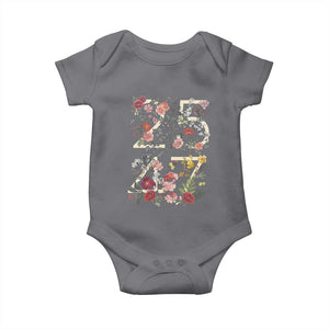 2547 Wildflower Floral Graphic Baby Onesie Subtle Coded 25th Amendment Political Satire Aesthetic TS02 Charcoal Print Your Wear