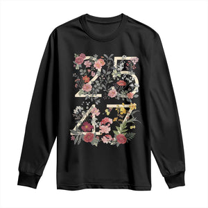 2547 Wildflower Floral Graphic Long Sleeve Shirt Subtle Coded 25th Amendment Political Satire Aesthetic TS02 Black Print Your Wear