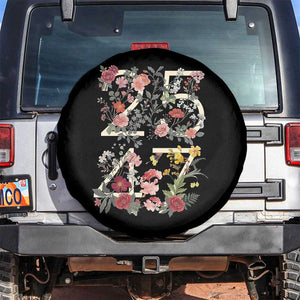 2547 Wildflower Floral Graphic Spare Tire Cover Subtle Coded 25th Amendment Political Satire Aesthetic TS02 No hole Black Print Your Wear