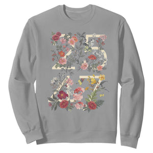 2547 Wildflower Floral Graphic Sweatshirt Subtle Coded 25th Amendment Political Satire Aesthetic TS02 Sport Gray Print Your Wear
